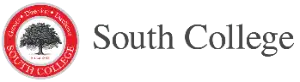 Logo of South College featuring a red circular emblem with a tree in the center and the words “South College” around it, followed by the text “South College” in black.